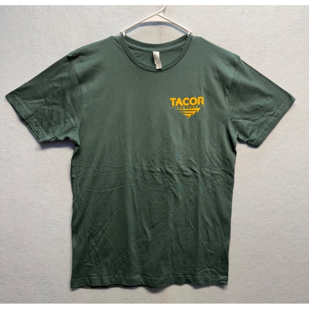 Tacor Est. 1994 Green T-Shirt Medium 100% Cotton Unisex Casual Graphic Tee